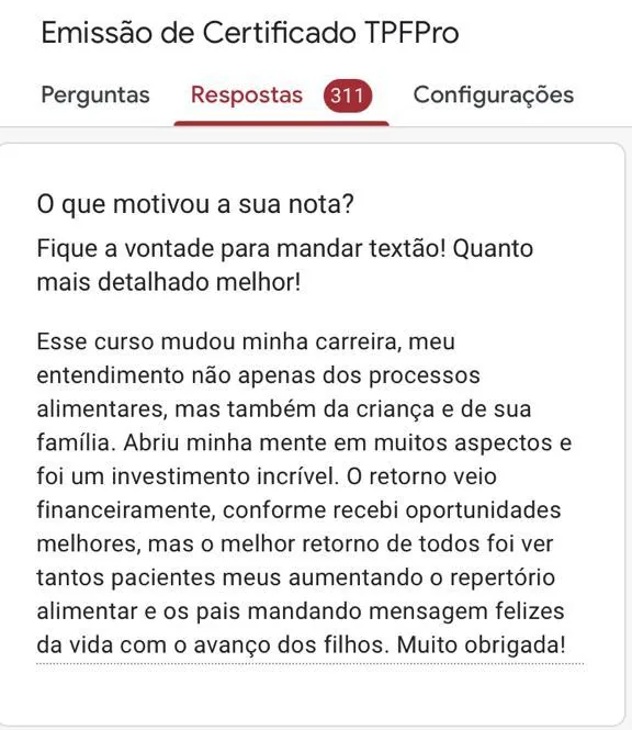 Resposta de pesquisa sobre mudança de carreira e retorno financeiro